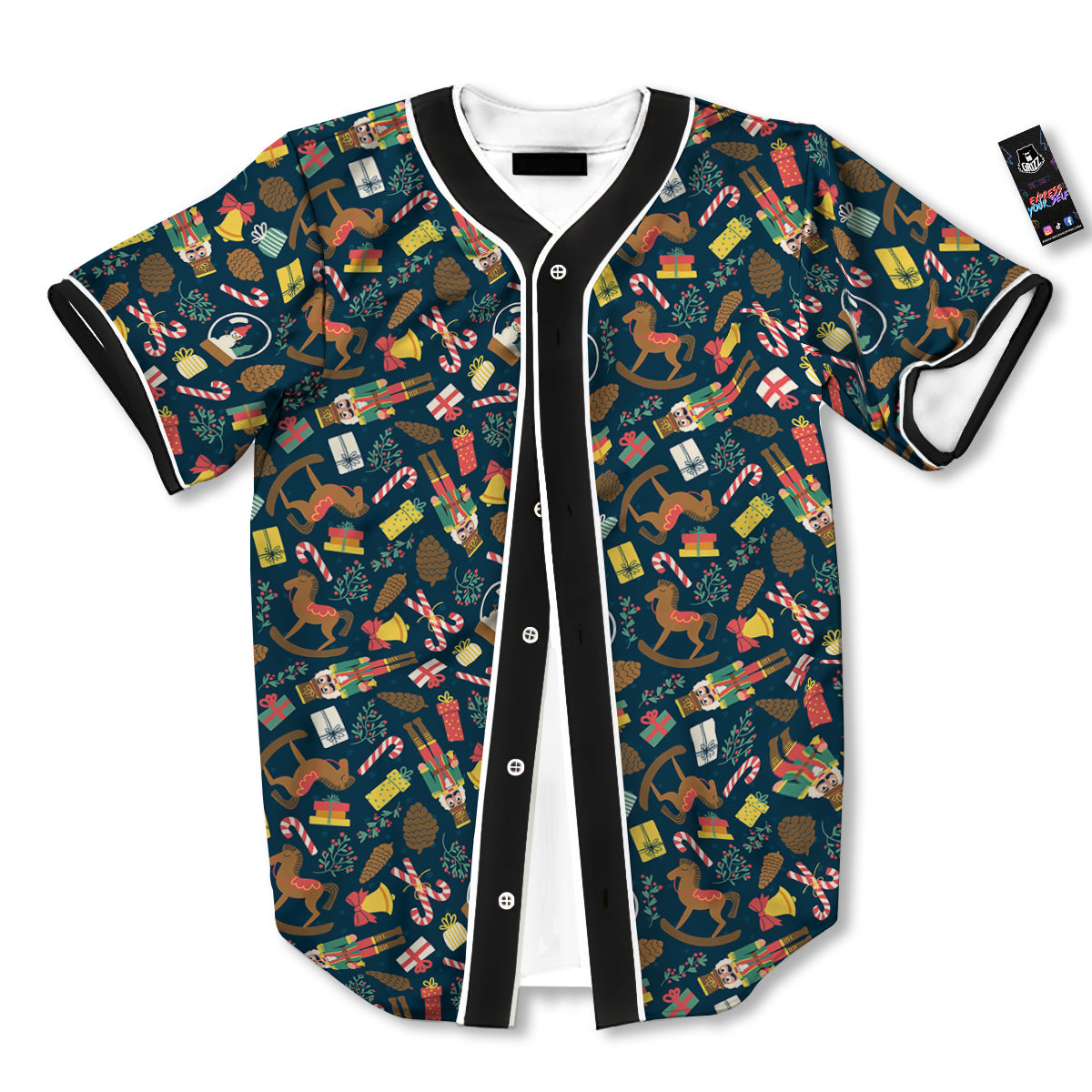 Decorations Christmas Print Pattern Baseball Jersey-grizzshop