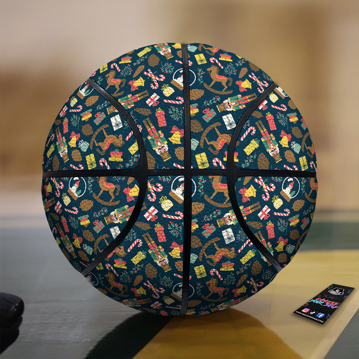 Decorations Christmas Print Pattern Basketball-grizzshop