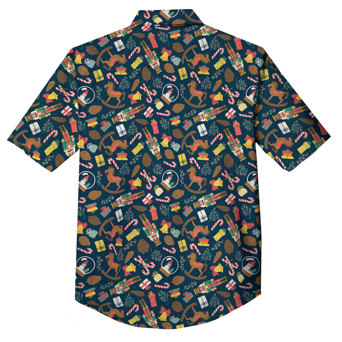 Decorations Christmas Print Pattern Button Up Shirt-grizzshop