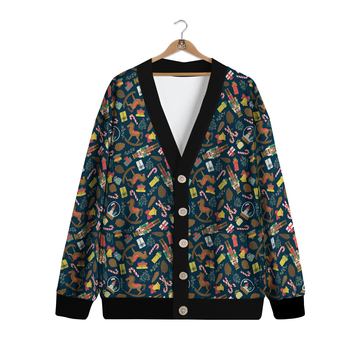 Decorations Christmas Print Pattern Cardigan-grizzshop