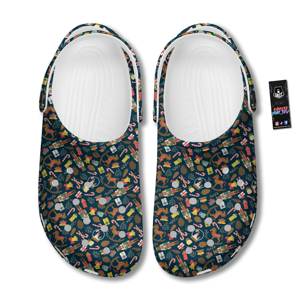 Decorations Christmas Print Pattern Clog-grizzshop