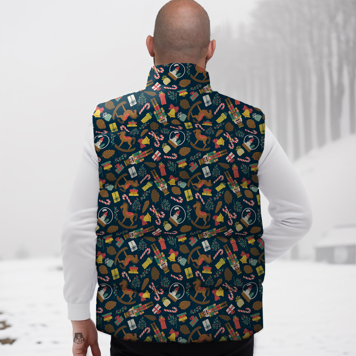 Decorations Christmas Print Pattern Down Vest