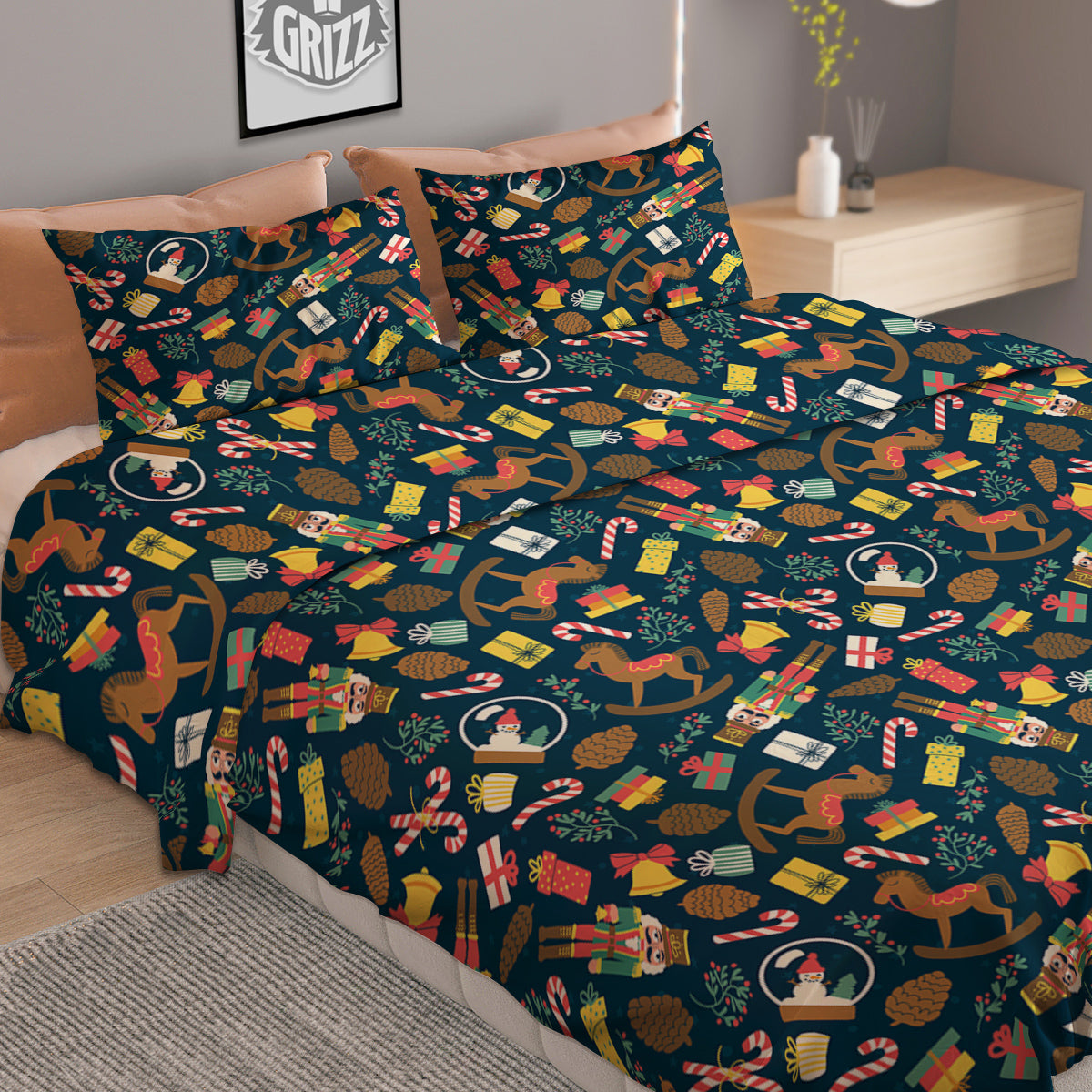 English Bulldog Wearing Glasses Print Duvet Cover Bedding Set