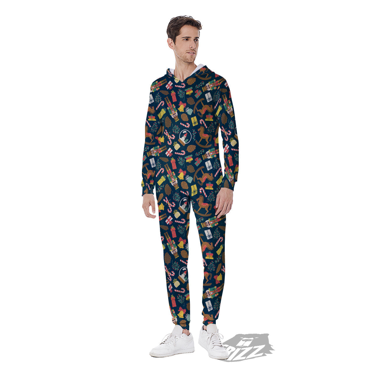 Decorations Christmas Print Pattern Men's Jumpsuit-grizzshop