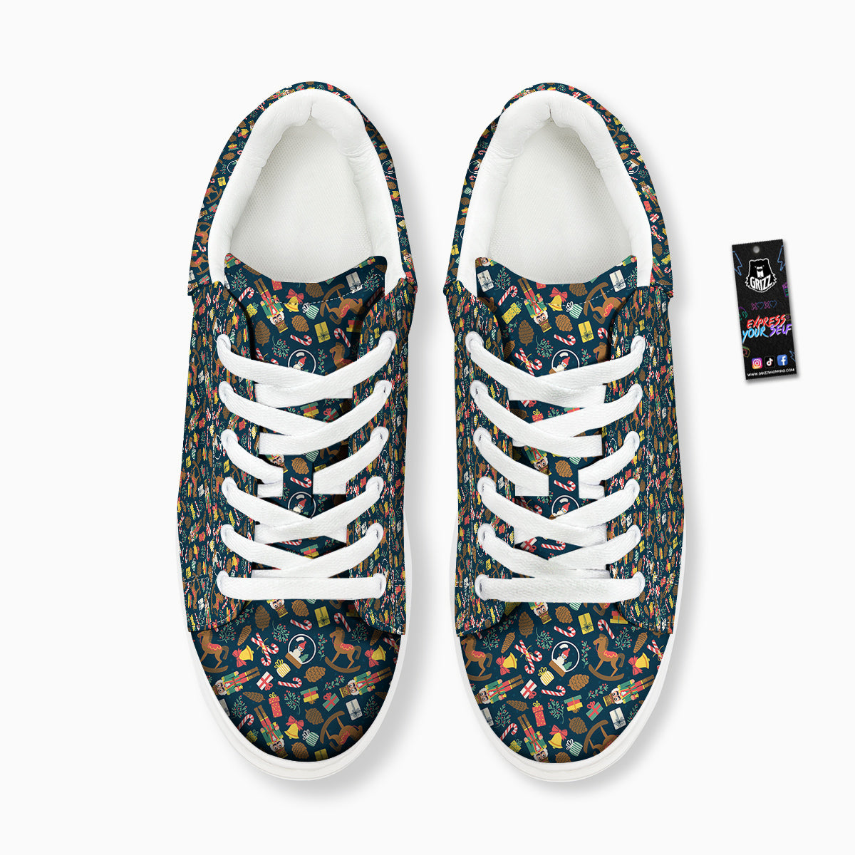 Decorations Christmas Print Pattern Platform Shoes-grizzshop