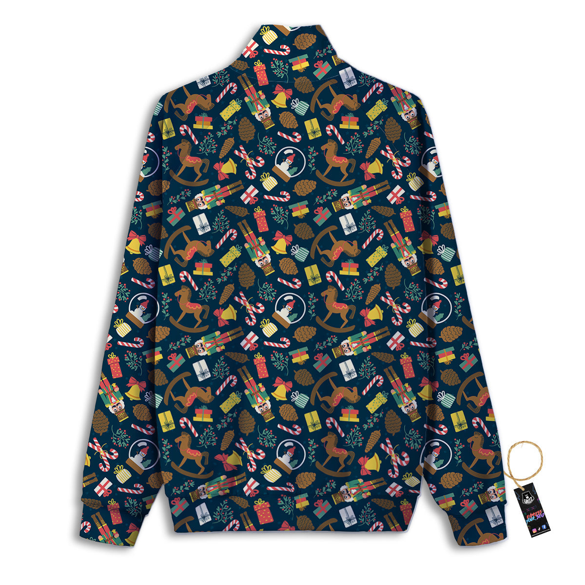 Decorations Christmas Print Pattern Track Jacket-grizzshop