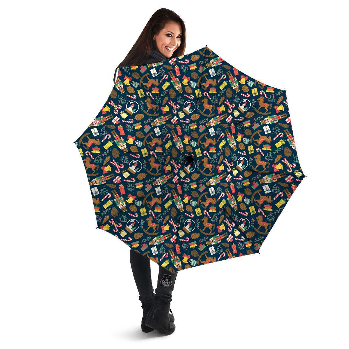 Decorations Christmas Print Pattern Umbrella-grizzshop