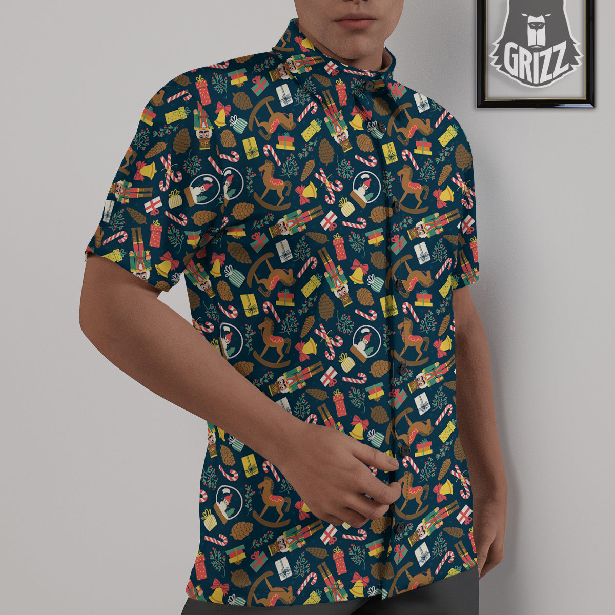 Decorations Christmas Print Pattern Untucked Shirts-grizzshop