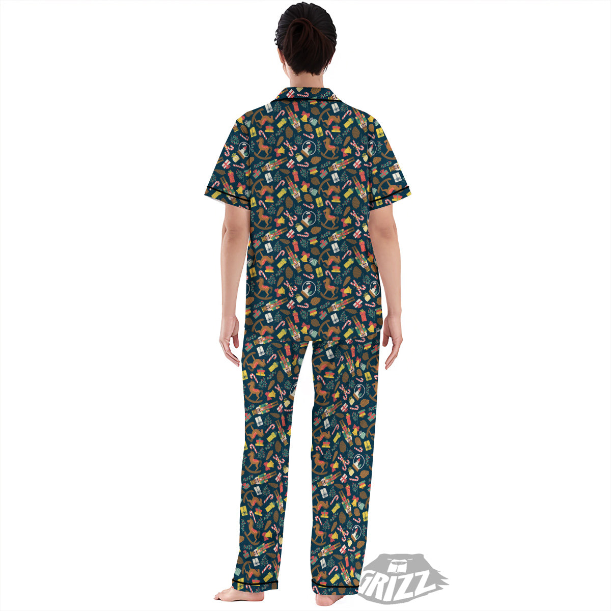 Decorations Christmas Print Pattern Women's Pajamas Set-grizzshop