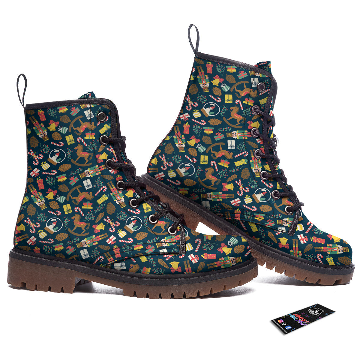 Decorations Christmas Print Pattern Work Boots-grizzshop