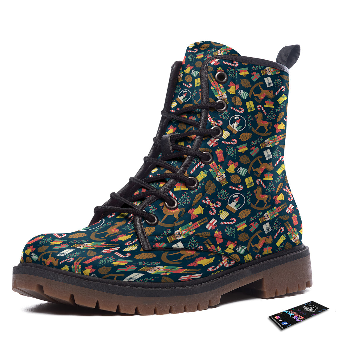 Decorations Christmas Print Pattern Work Boots-grizzshop