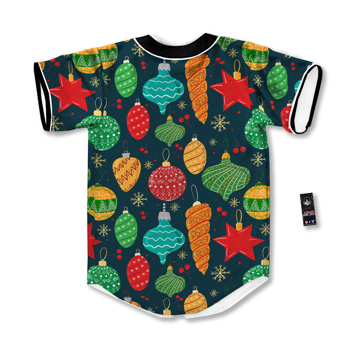 Decorations Christmas Vintage Print Pattern Baseball Jersey-grizzshop