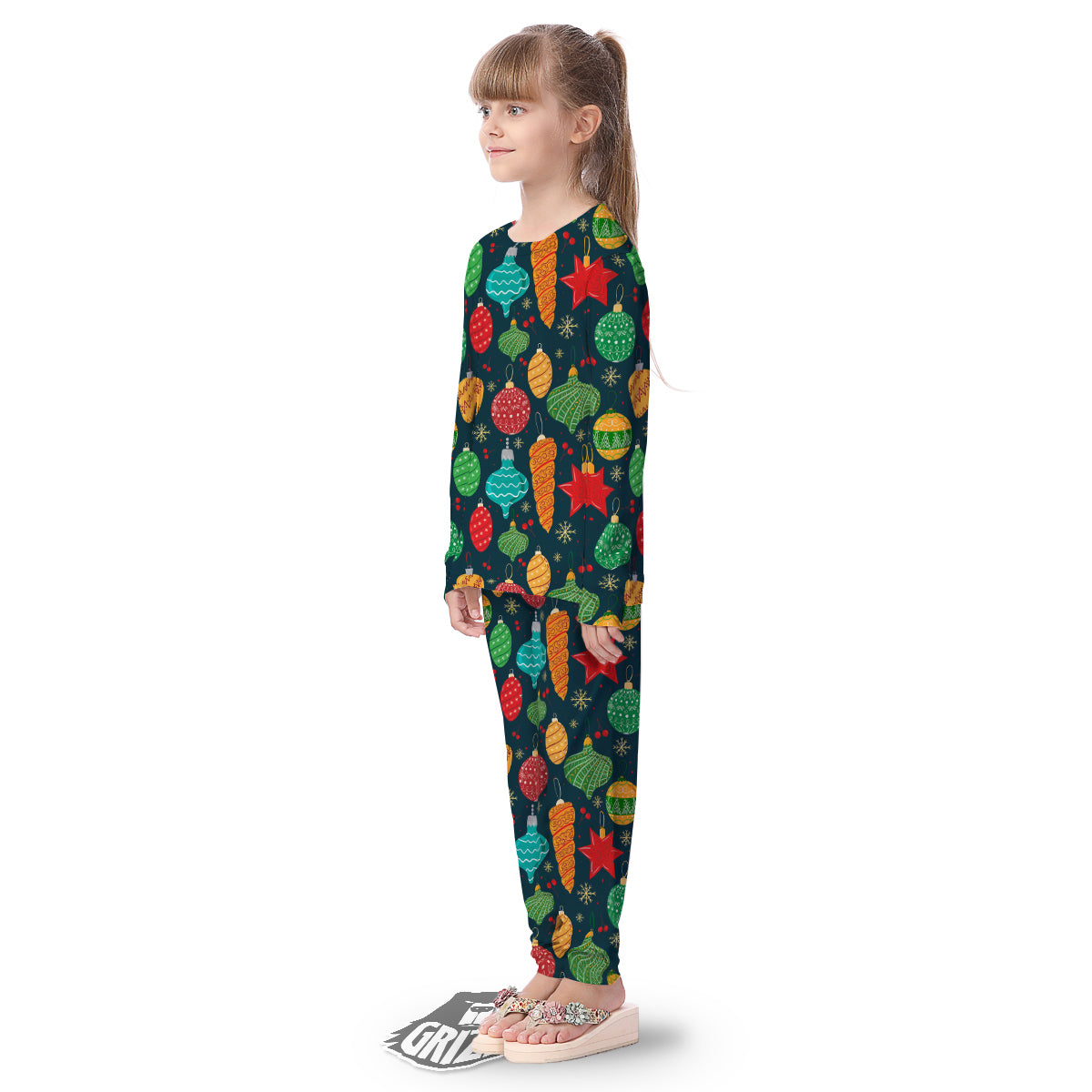 Decorations Christmas Vintage Print Pattern Kid's Pajamas-grizzshop