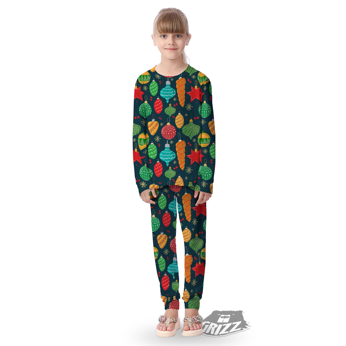 Decorations Christmas Vintage Print Pattern Kid's Pajamas-grizzshop