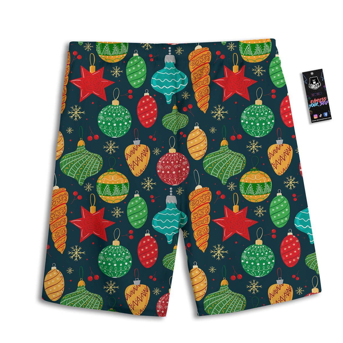 Decorations Christmas Vintage Print Pattern Men's Athletic Shorts