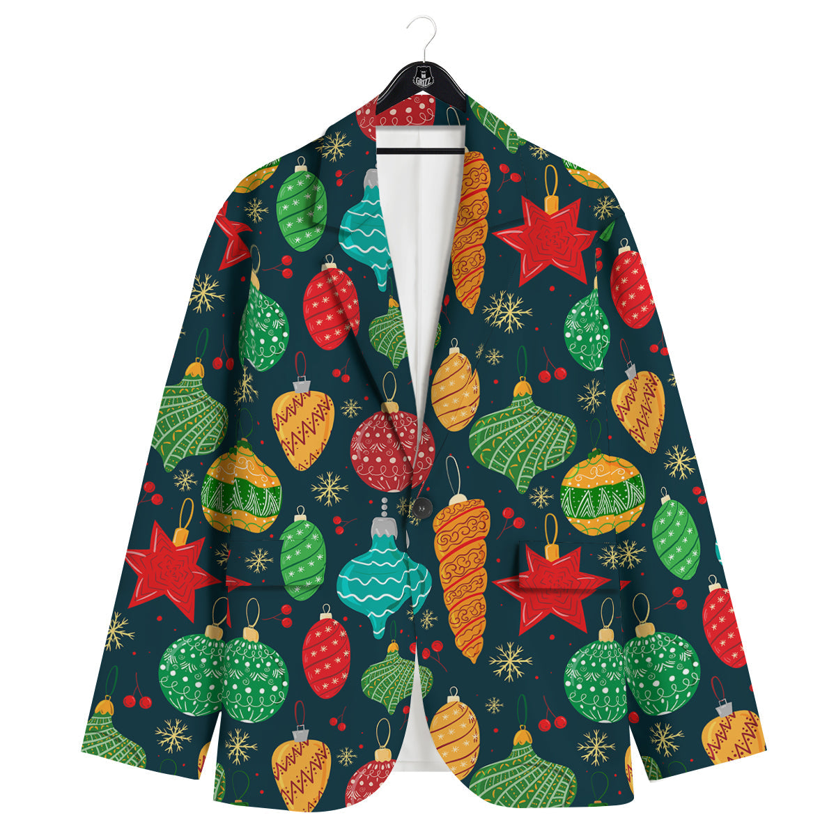 Decorations Christmas Vintage Print Pattern Men's Sport Coat-grizzshop