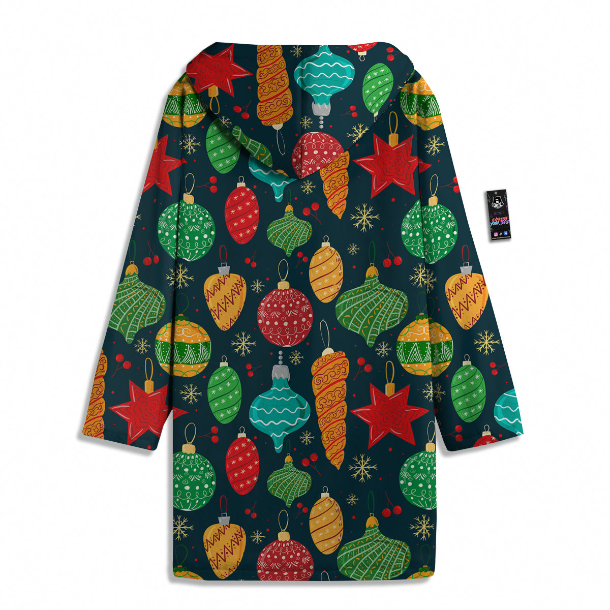 Decorations Christmas Vintage Print Pattern Men's Windbreaker Jacket-grizzshop