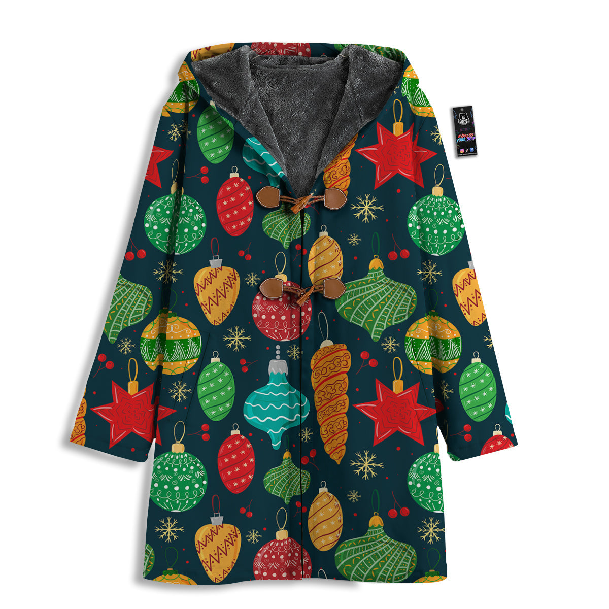 Decorations Christmas Vintage Print Pattern Men's Windbreaker Jacket-grizzshop