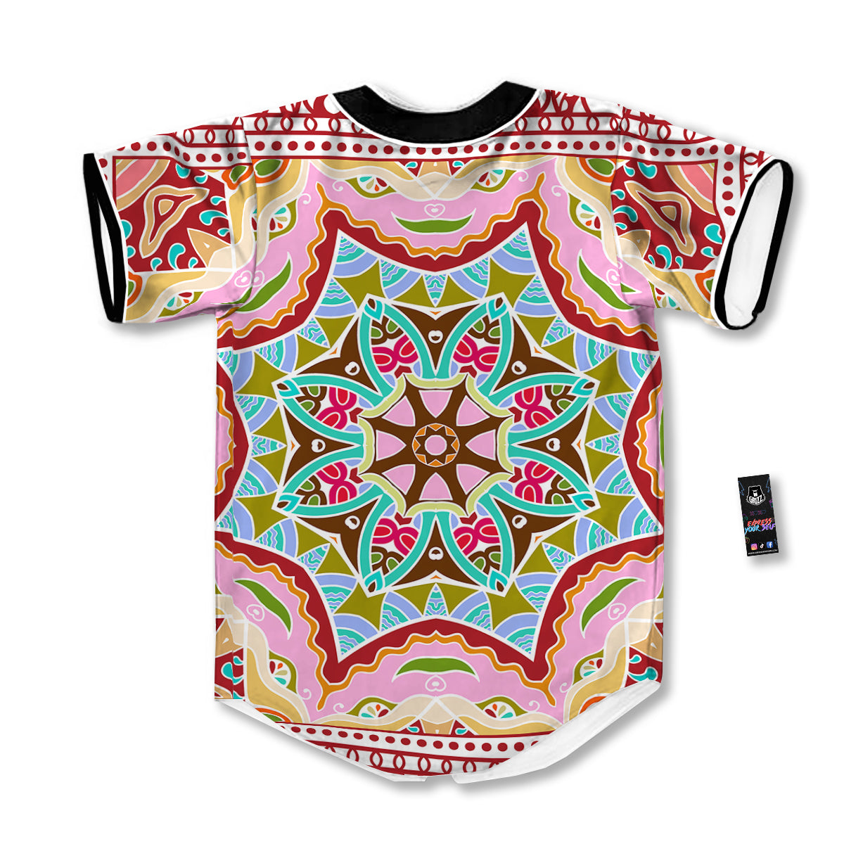 Decorative Colorful Ornament Tribal Ethnic Print Baseball Jersey-grizzshop