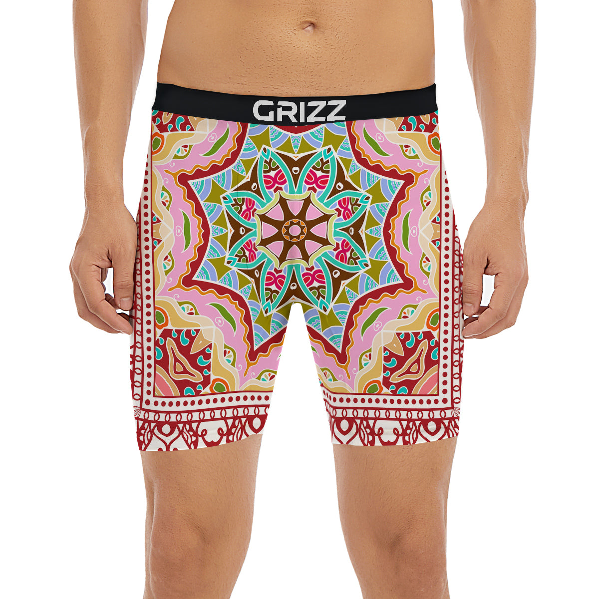 Decorative Colorful Ornament Tribal Ethnic Print Boxer Briefs-grizzshop