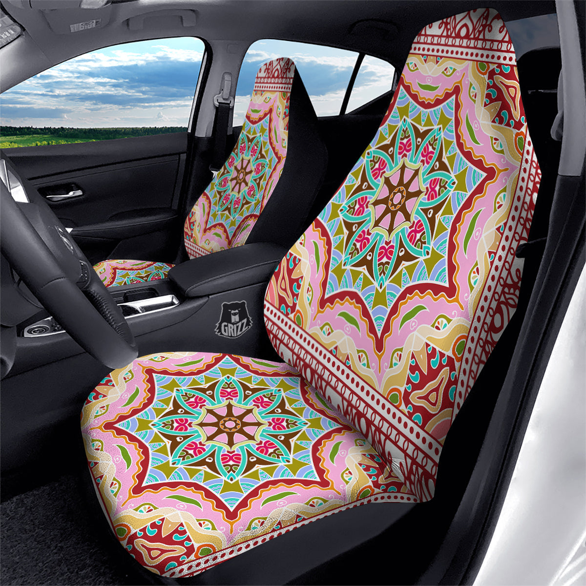 Decorative Colorful Ornament Tribal Ethnic Print Car Seat Covers-grizzshop