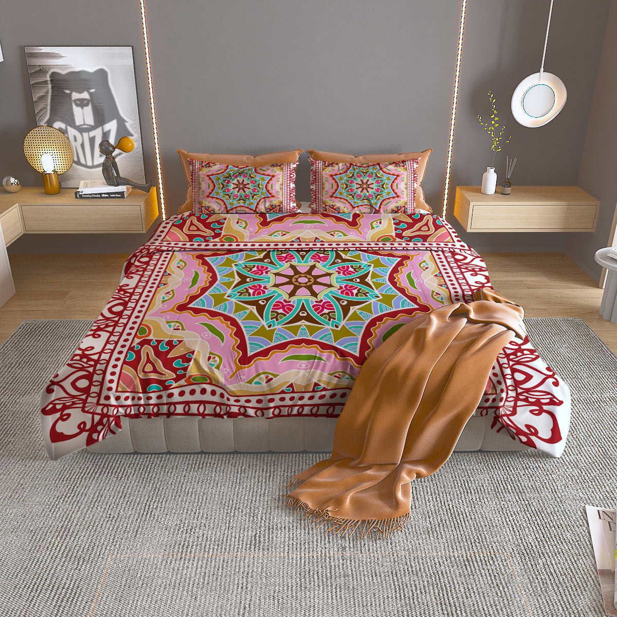 Decorative Colorful Ornament Tribal Ethnic Print Duvet Cover Bedding Set