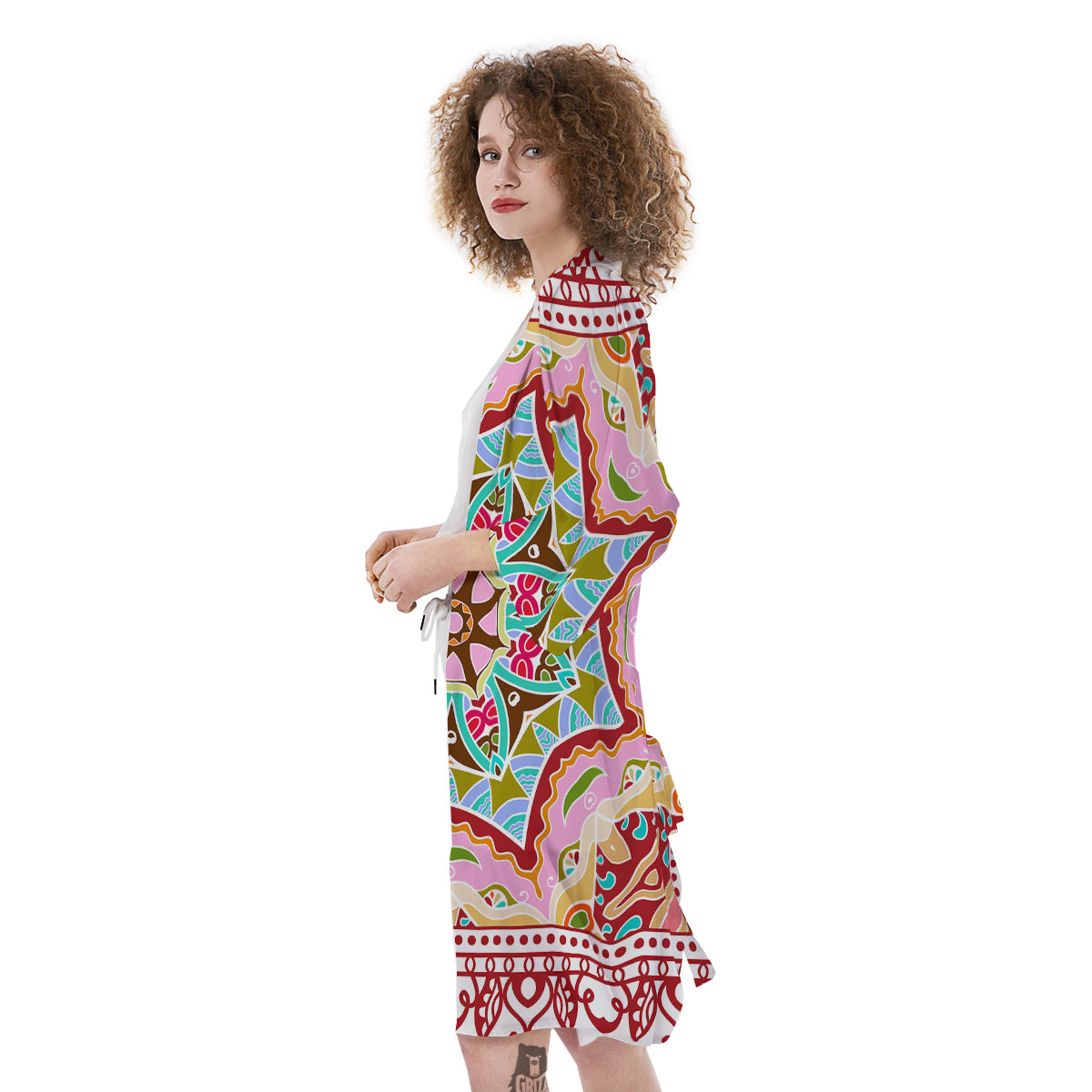 Decorative Colorful Ornament Tribal Ethnic Print Kimono-grizzshop
