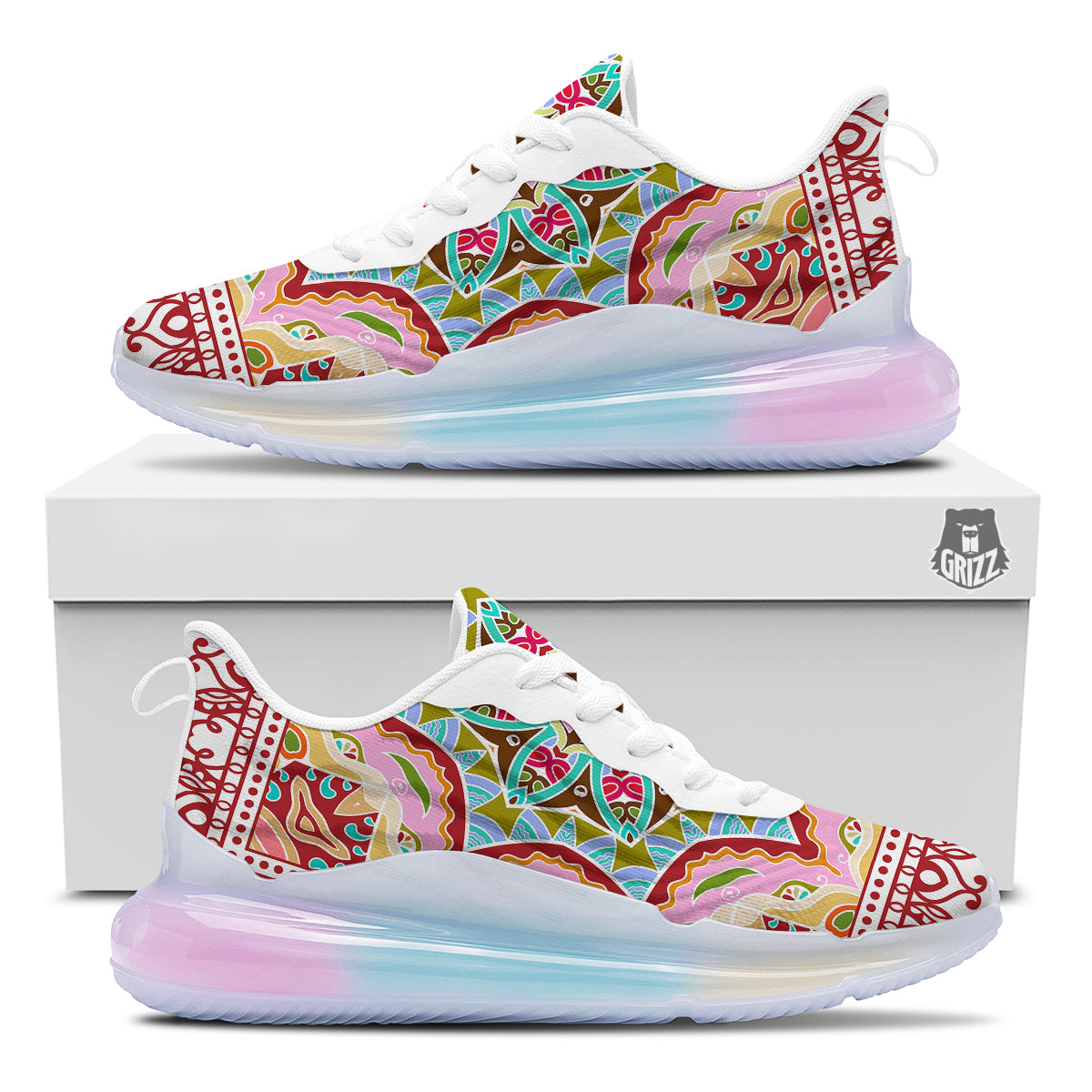 Decorative Colorful Ornament Tribal Ethnic Print Running Sneakers-grizzshop