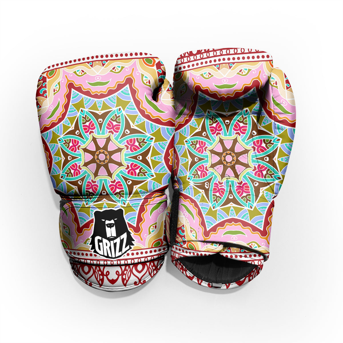 Decorative Colorful Ornament Tribal Ethnic Print Pro Boxing Glove