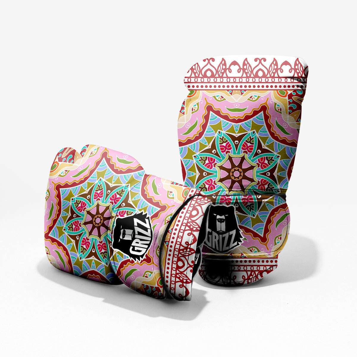 Decorative Colorful Ornament Tribal Ethnic Print Pro Boxing Glove