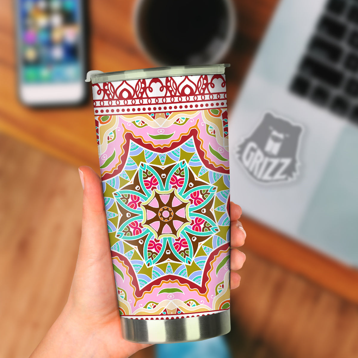 Decorative Colorful Ornament Tribal Ethnic Print Tumbler-grizzshop