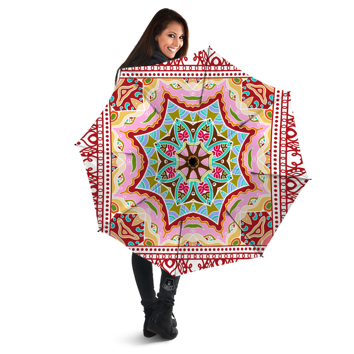 Decorative Colorful Ornament Tribal Ethnic Print Umbrella-grizzshop