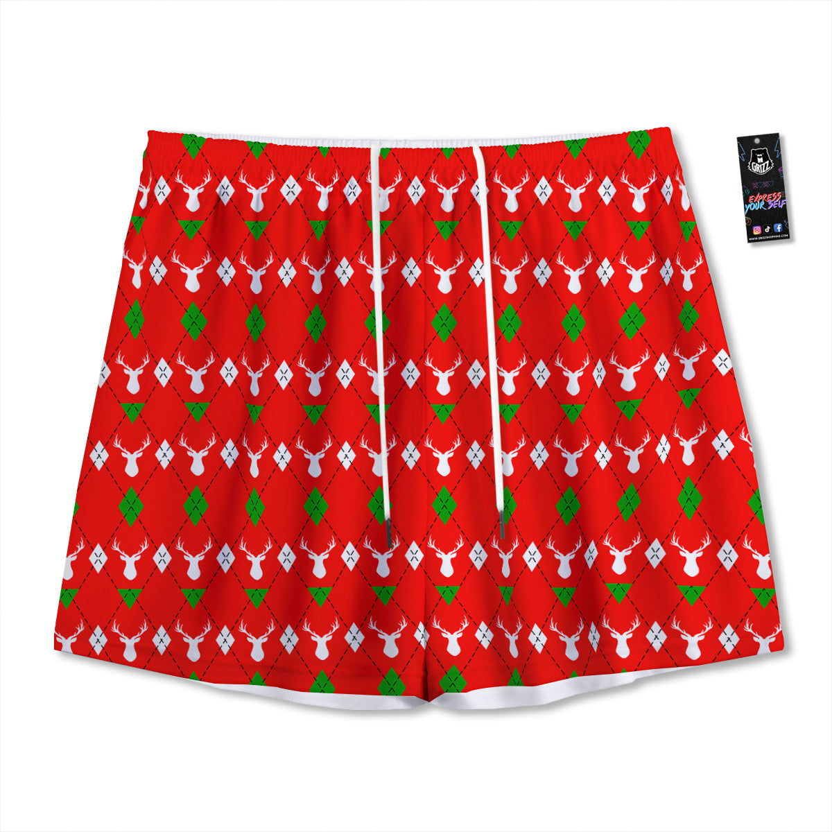 Equipment Fishing Print Pattern Mesh Shorts