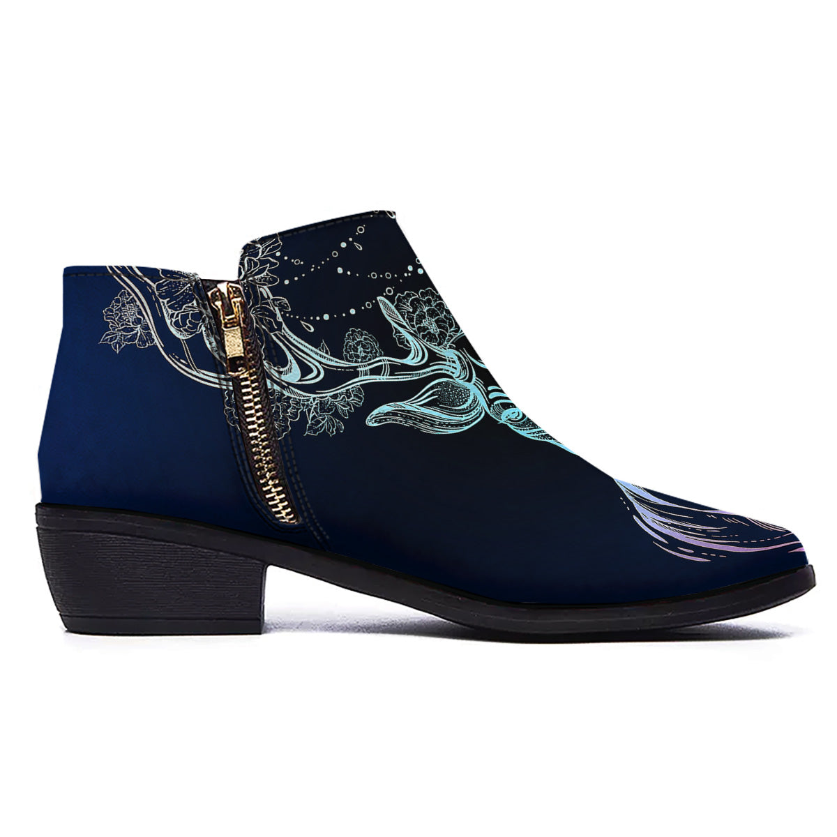 Deer Bohemian Spiritual Print Ankle Boots-grizzshop