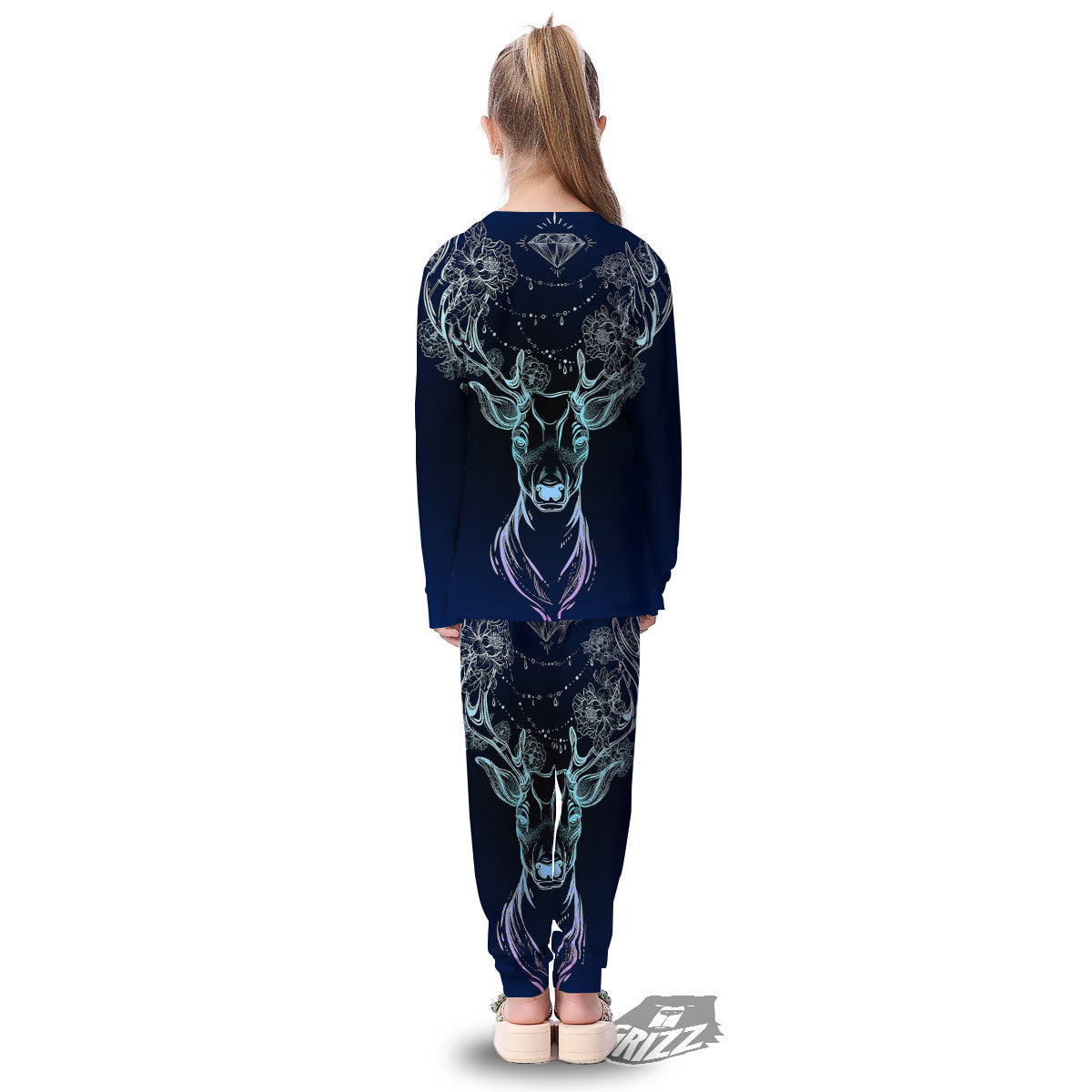 Deer Bohemian Spiritual Print Kid's Pajamas-grizzshop