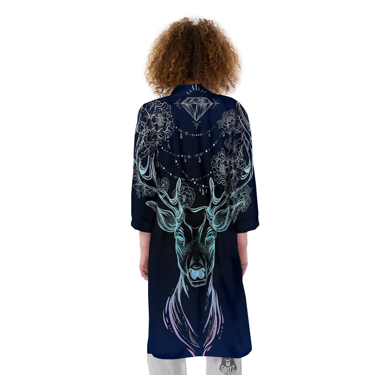 Deer Bohemian Spiritual Print Kimono-grizzshop