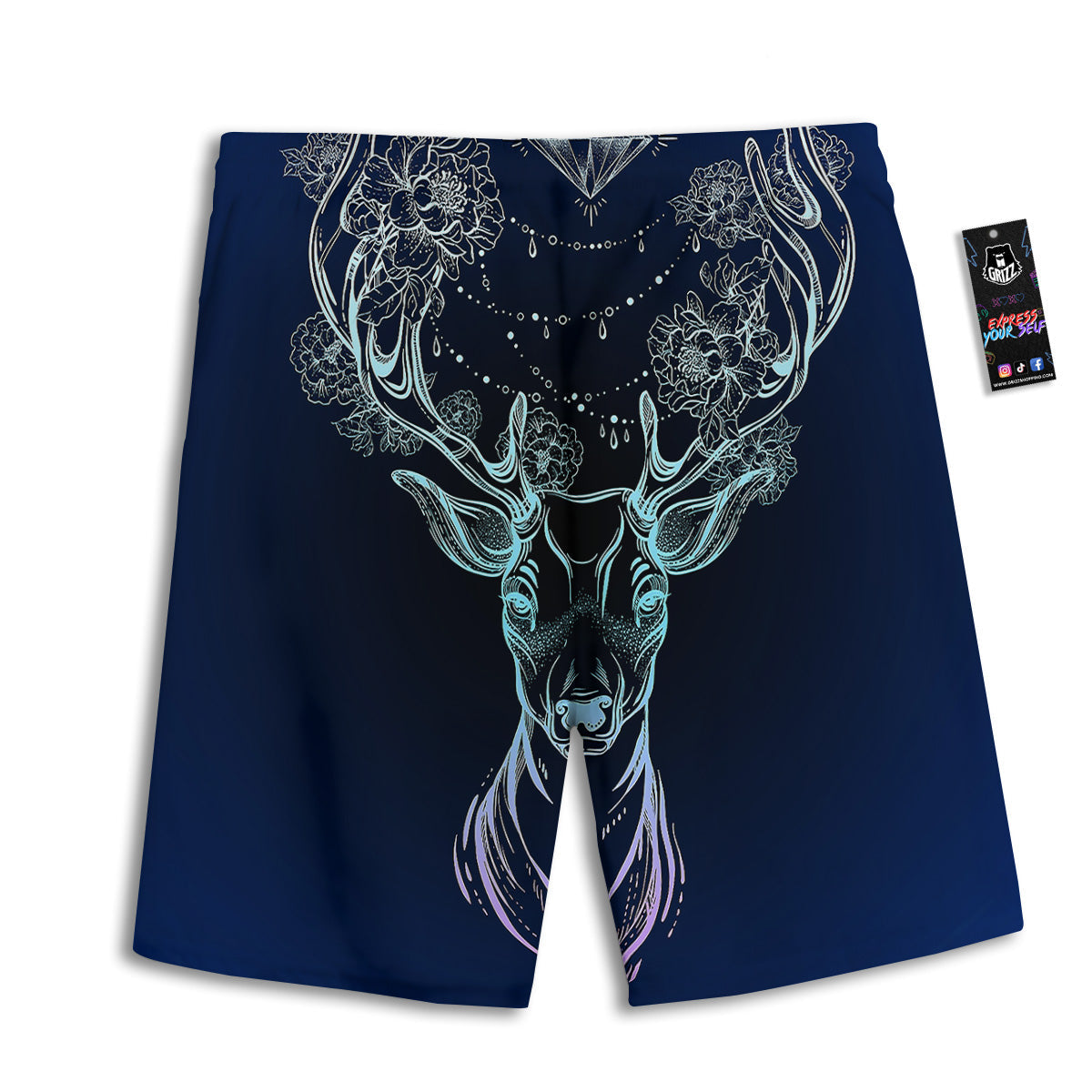 Deer Bohemian Spiritual Print Men's Athletic Shorts
