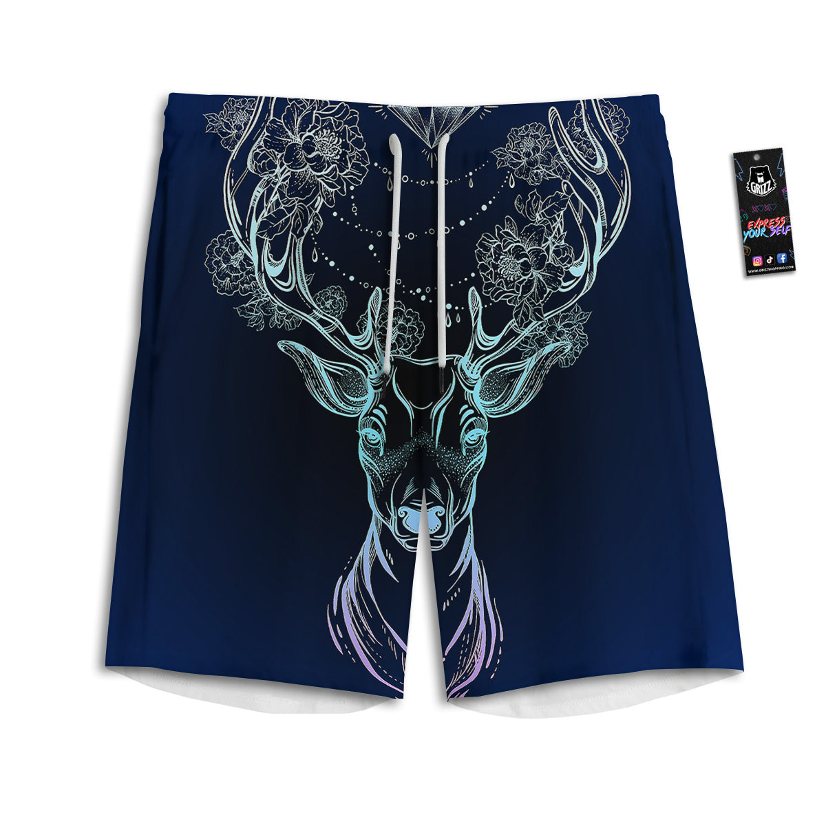 Deer Bohemian Spiritual Print Men's Athletic Shorts