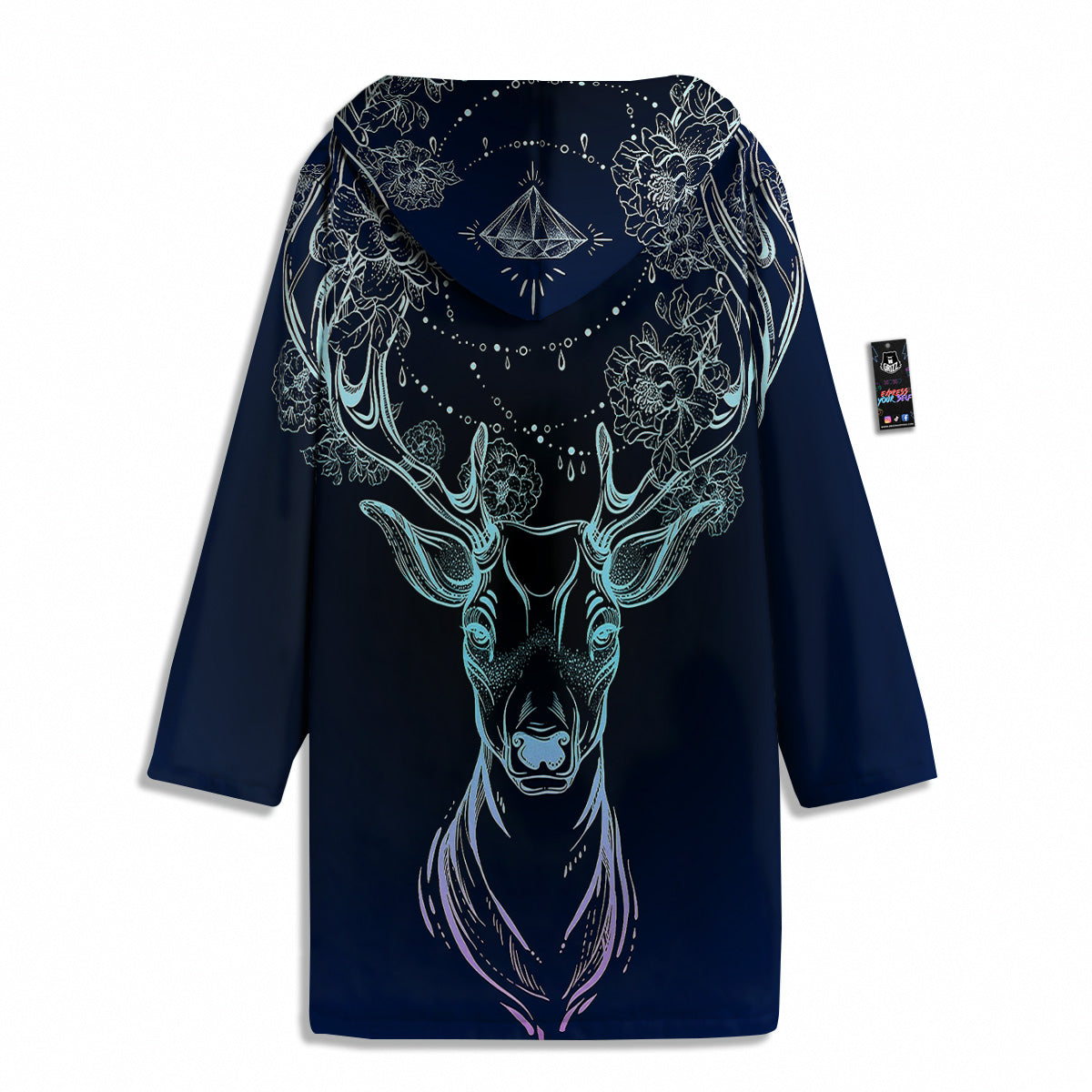 Deer Bohemian Spiritual Print Men's Windbreaker Jacket-grizzshop
