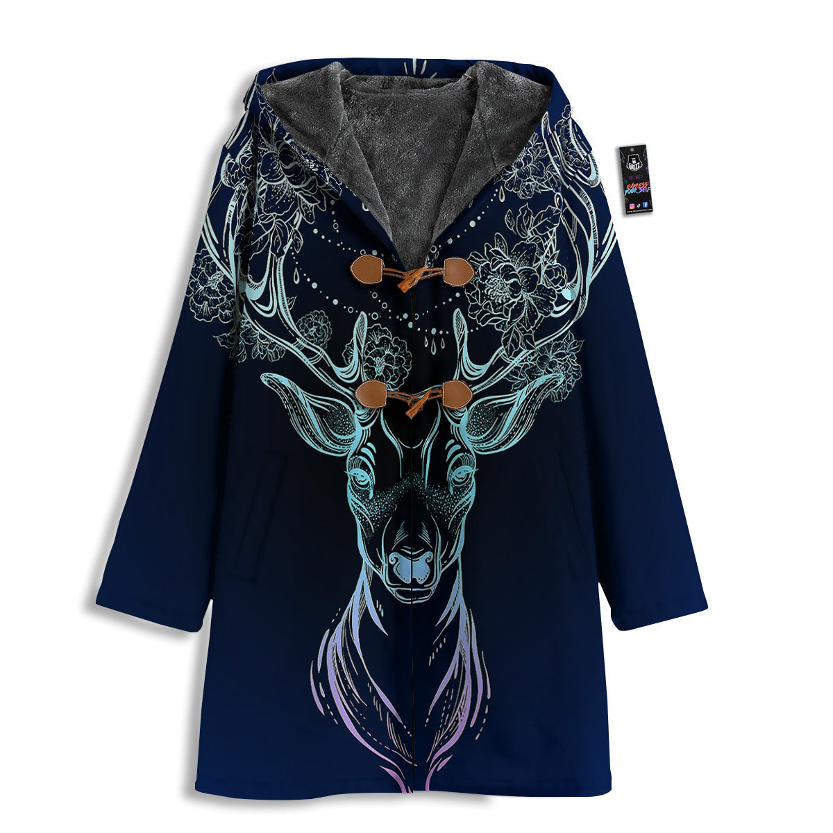 Deer Bohemian Spiritual Print Men's Windbreaker Jacket-grizzshop