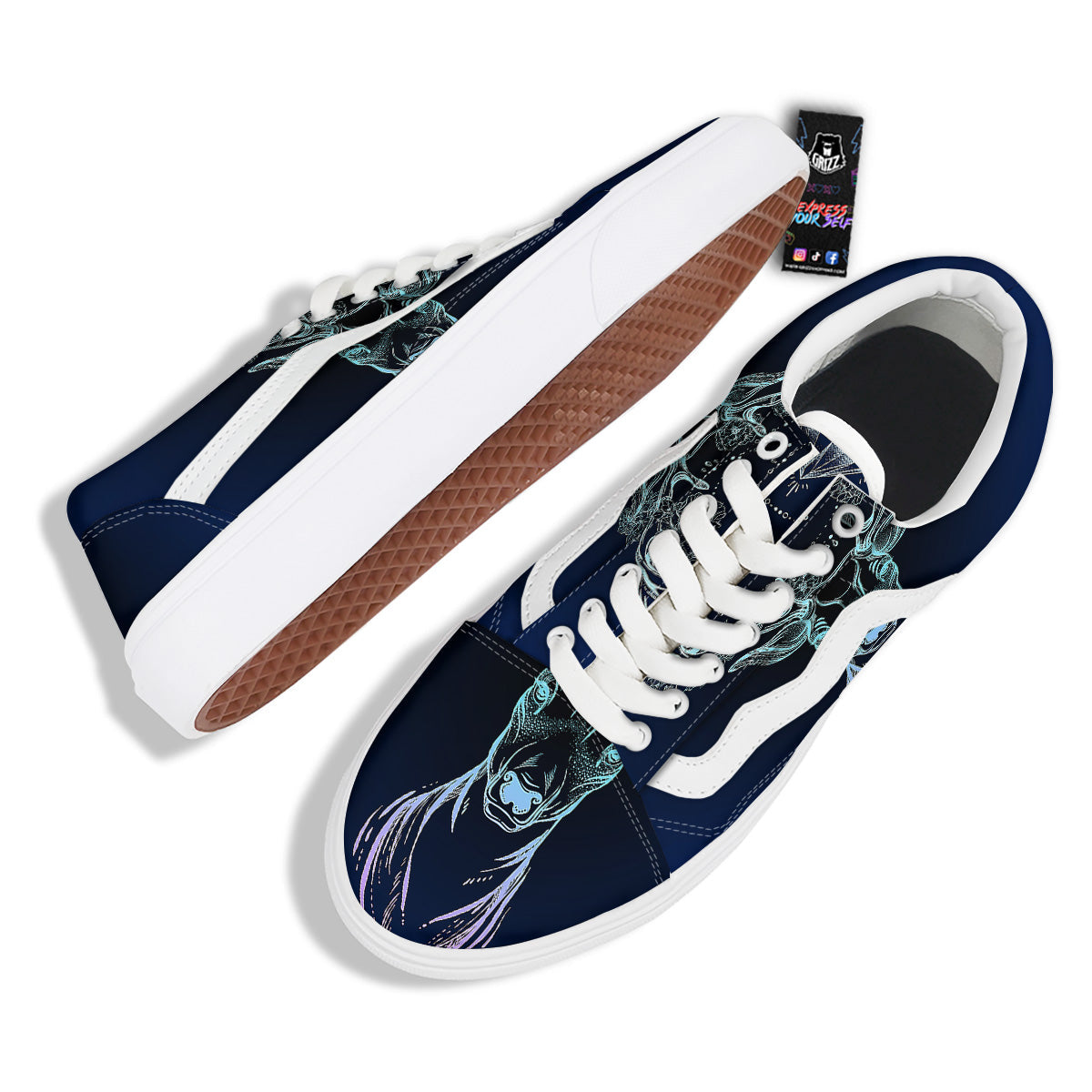 Deer Bohemian Spiritual Print Skate Shoes-grizzshop