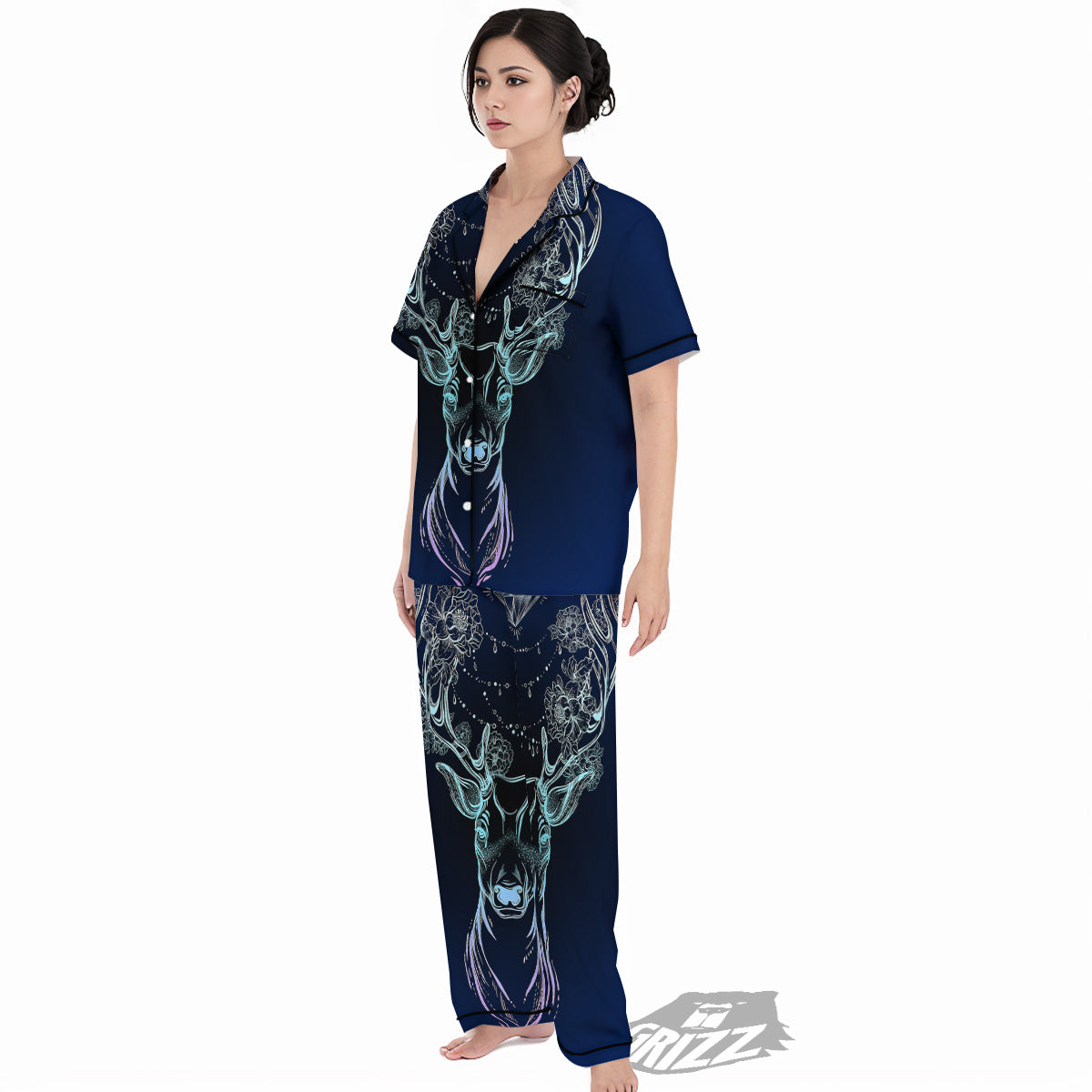 Deer Bohemian Spiritual Print Women's Pajamas Set-grizzshop
