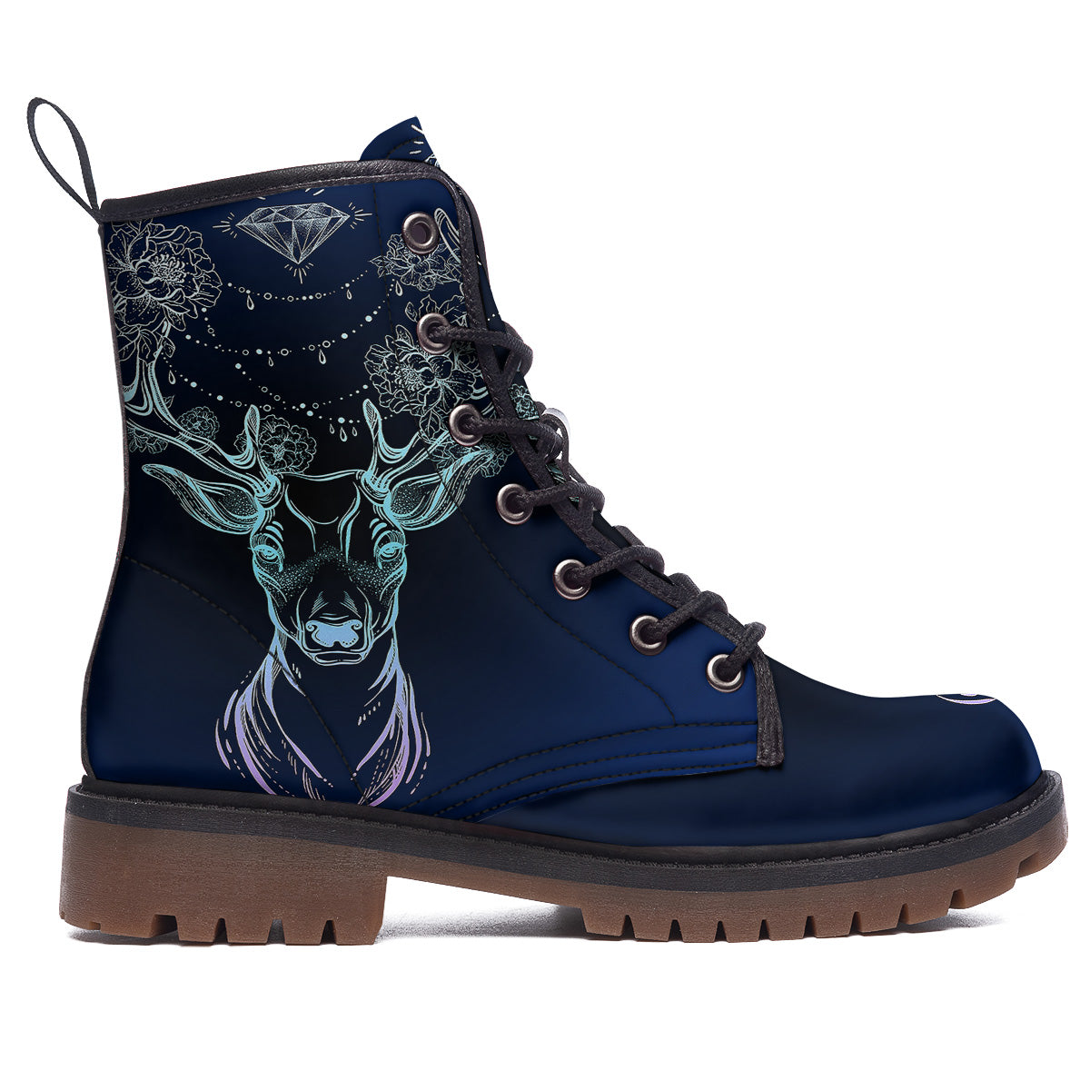 Deer Bohemian Spiritual Print Work Boots-grizzshop