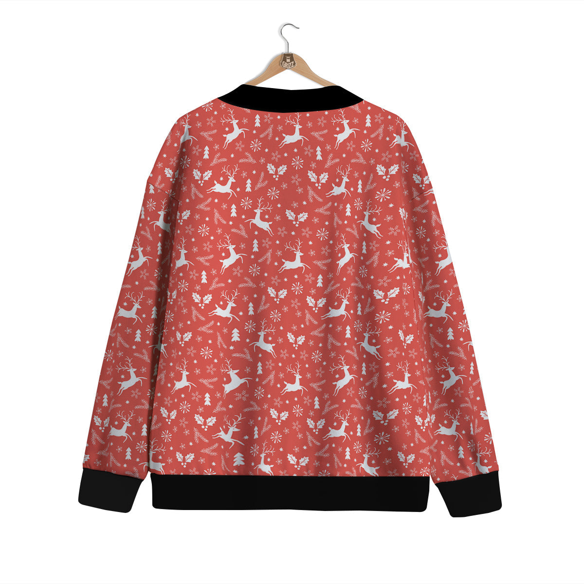 Deer Christmas Print Pattern Cardigan-grizzshop