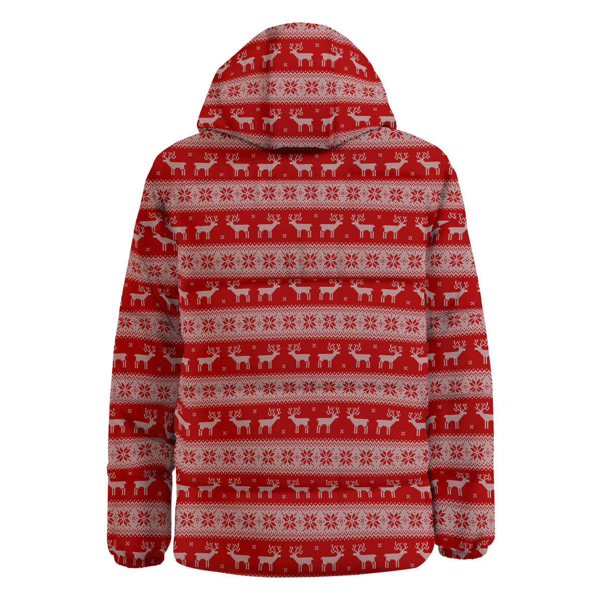 Deer Knitted Christmas Print Pattern Down Jacket-grizzshop
