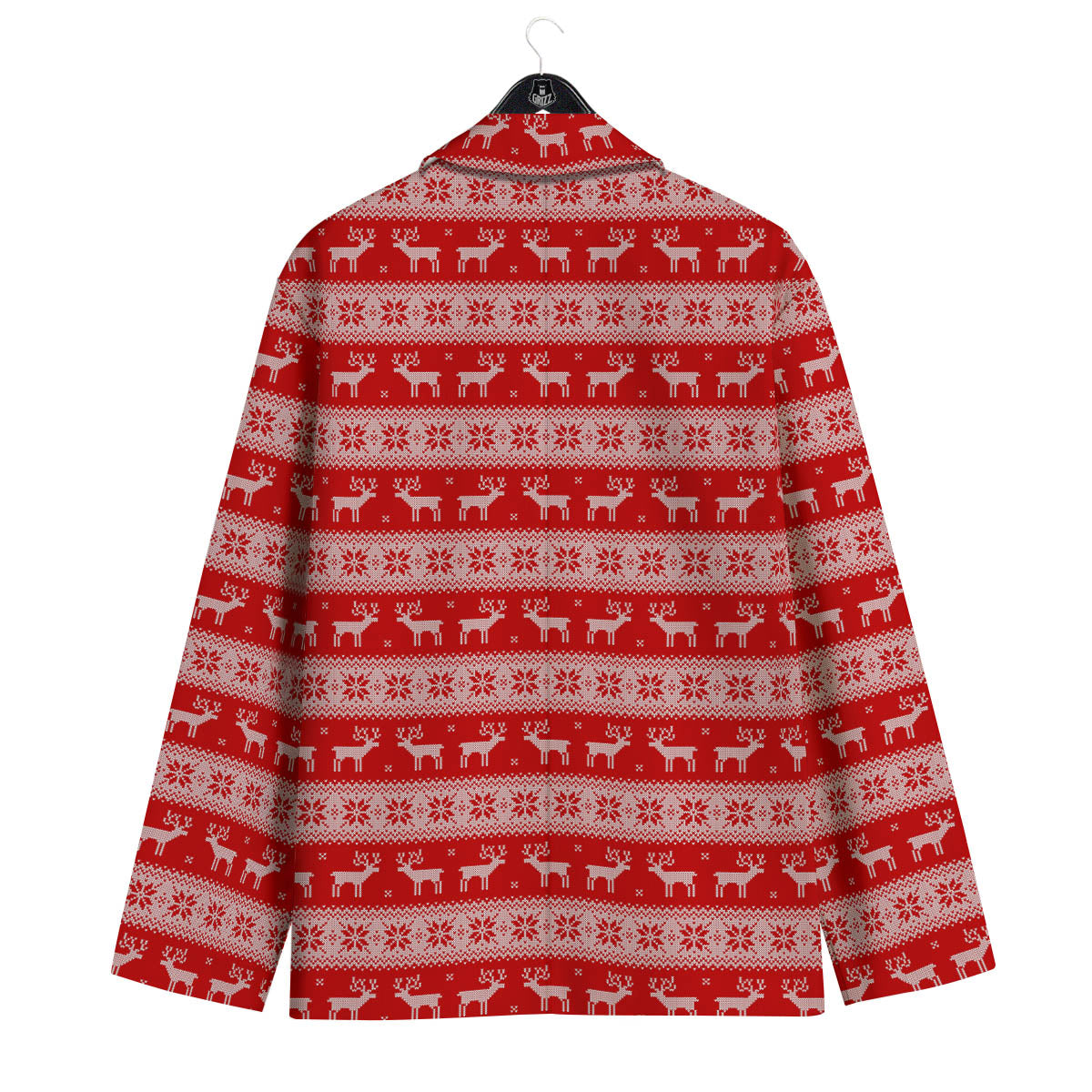 Deer Knitted Christmas Print Pattern Men's Sport Coat-grizzshop
