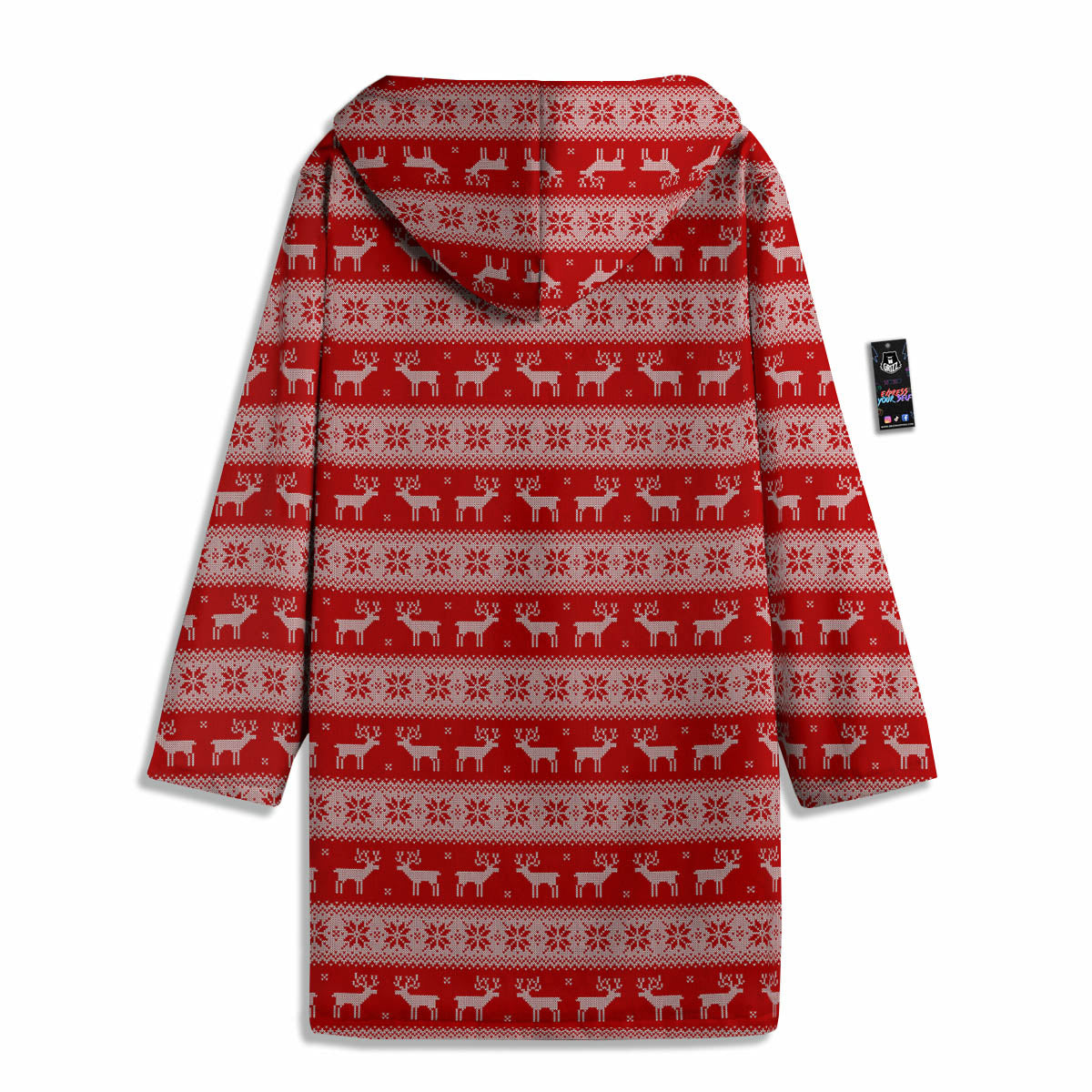 Deer Knitted Christmas Print Pattern Men's Windbreaker Jacket-grizzshop