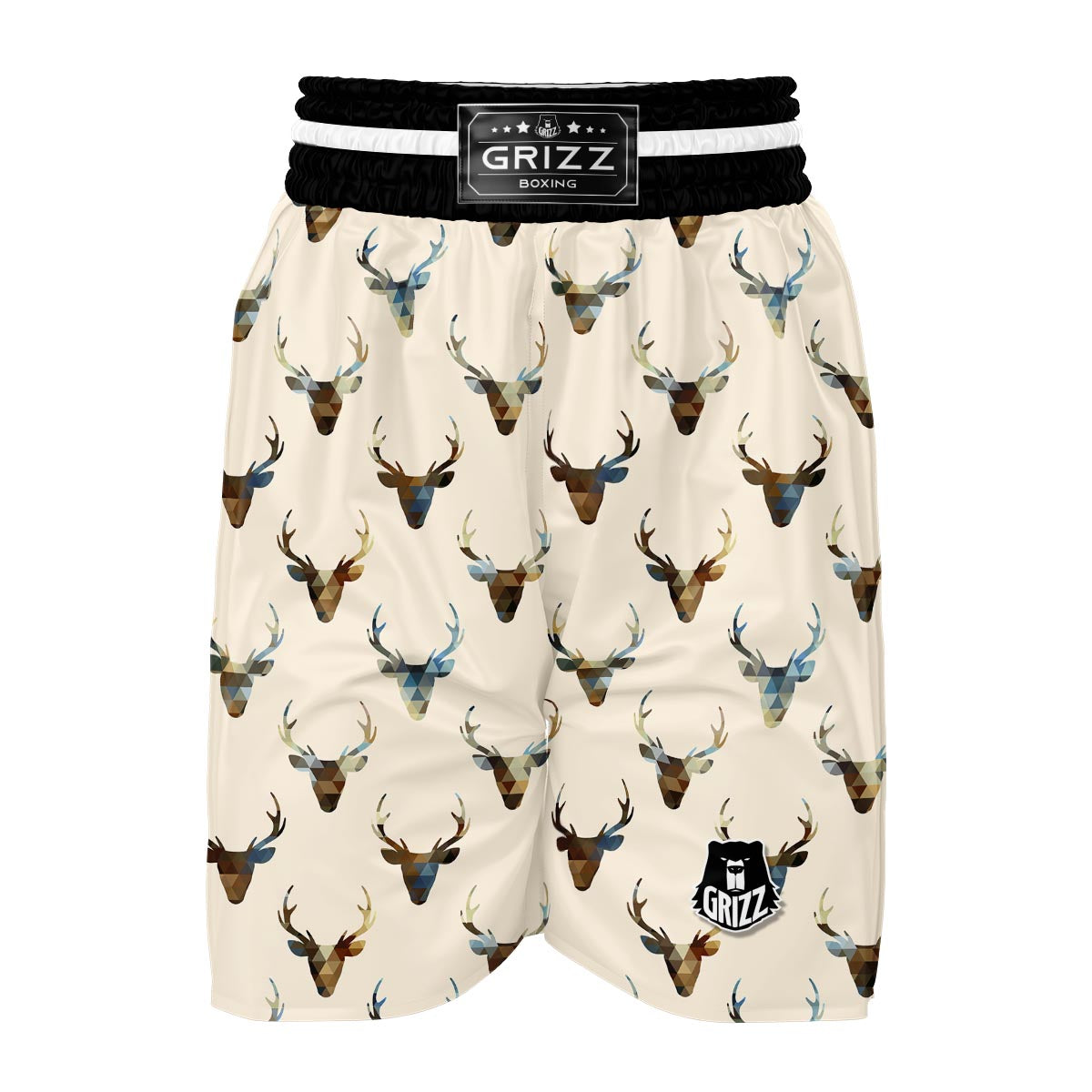 Deer Pattern Print Boxing Shorts-grizzshop