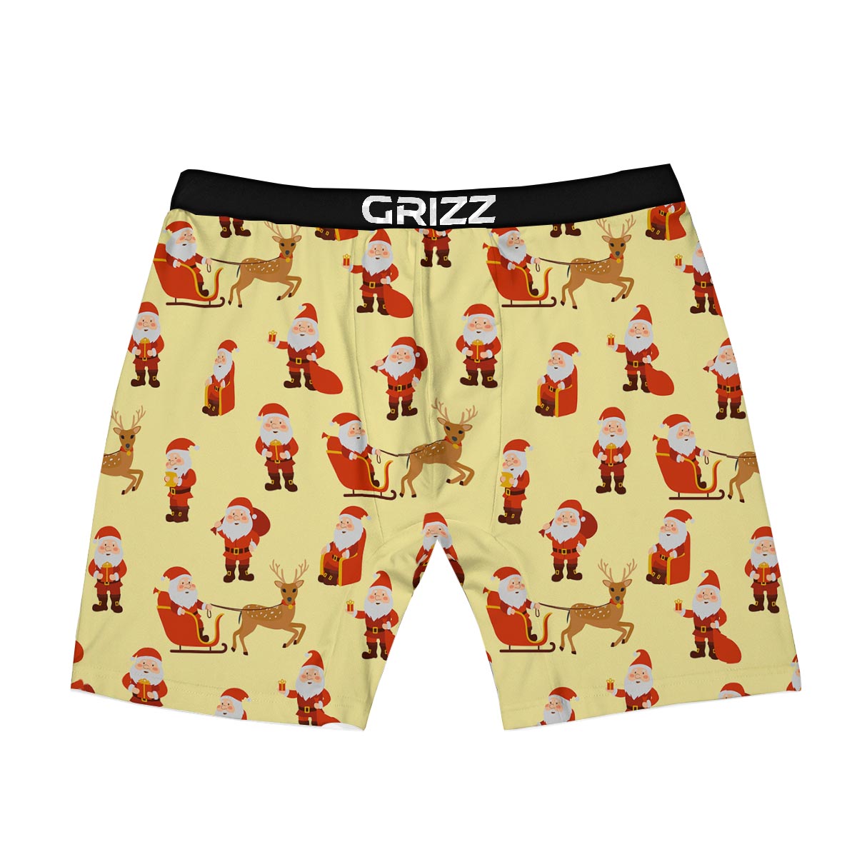 Deer Santa Claus Print Pattern Boxer Briefs-grizzshop