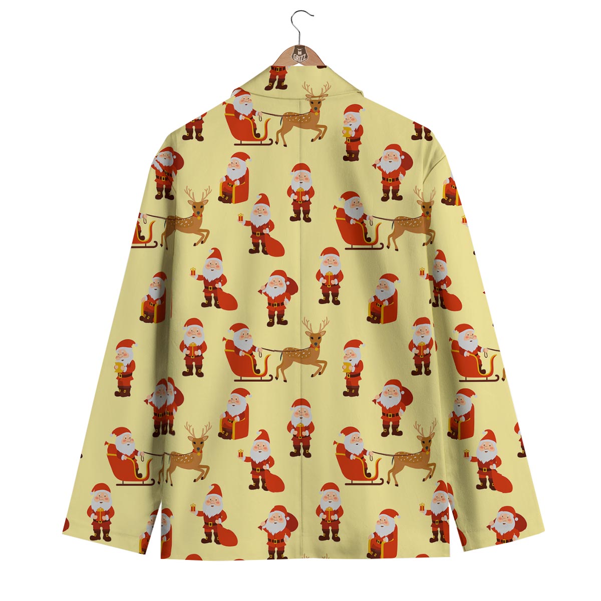 Deer Santa Claus Print Pattern Men's Blazer-grizzshop